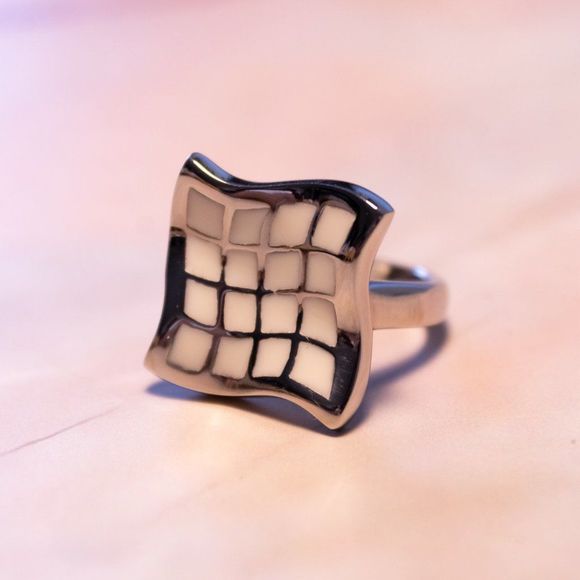 Stainless steel rings different size white blue - Picture 3 of 13